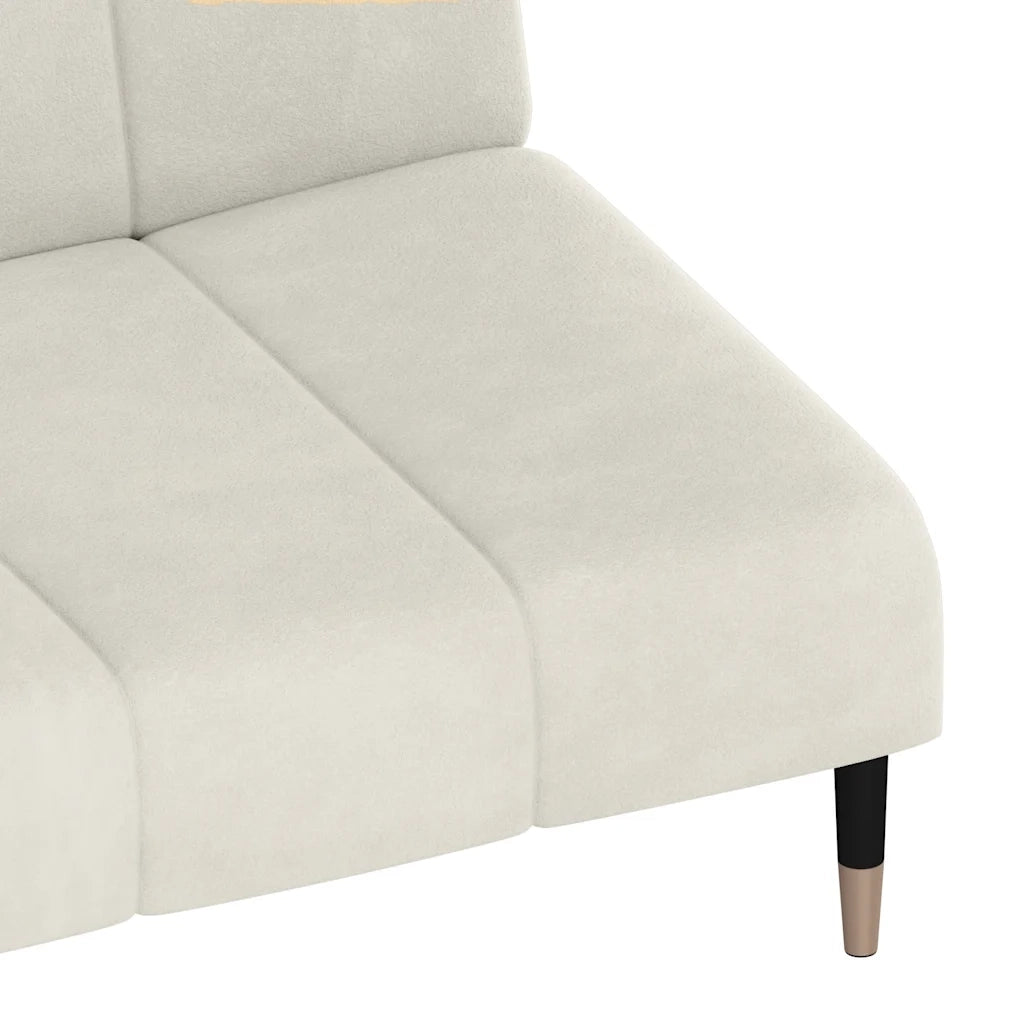 Divano Letto a 2 Posti-Sofa Letto 2 Posti-Daybed Crema in Velluto 219526