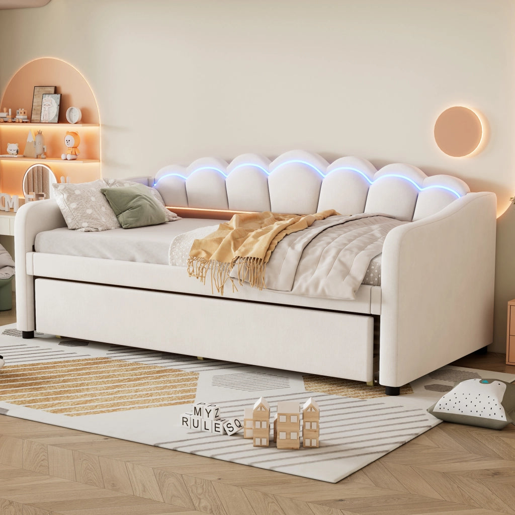 Tagesbett con letto estraibile velluto 90x200 cm