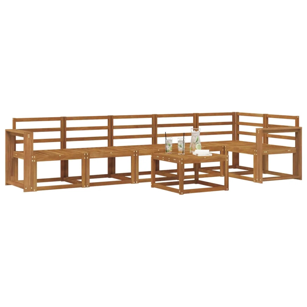 Set di divani da esterno 7 pcs Naturale