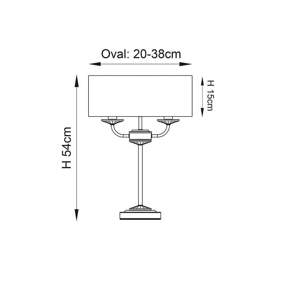 Lampada tavolo classica nichel, paralume bianco 2xE14 Endon