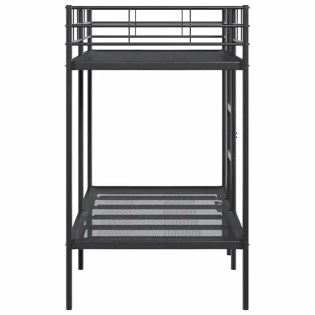 Letto a Castello senza Materasso Nero 90x190 cm in Acciaio 42000321