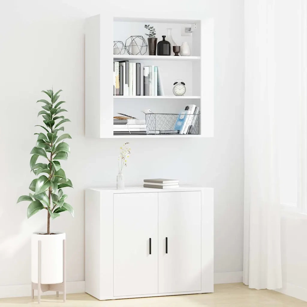 Credenza-Buffet-Armadio da cucina Bianca in Legno Multistrato