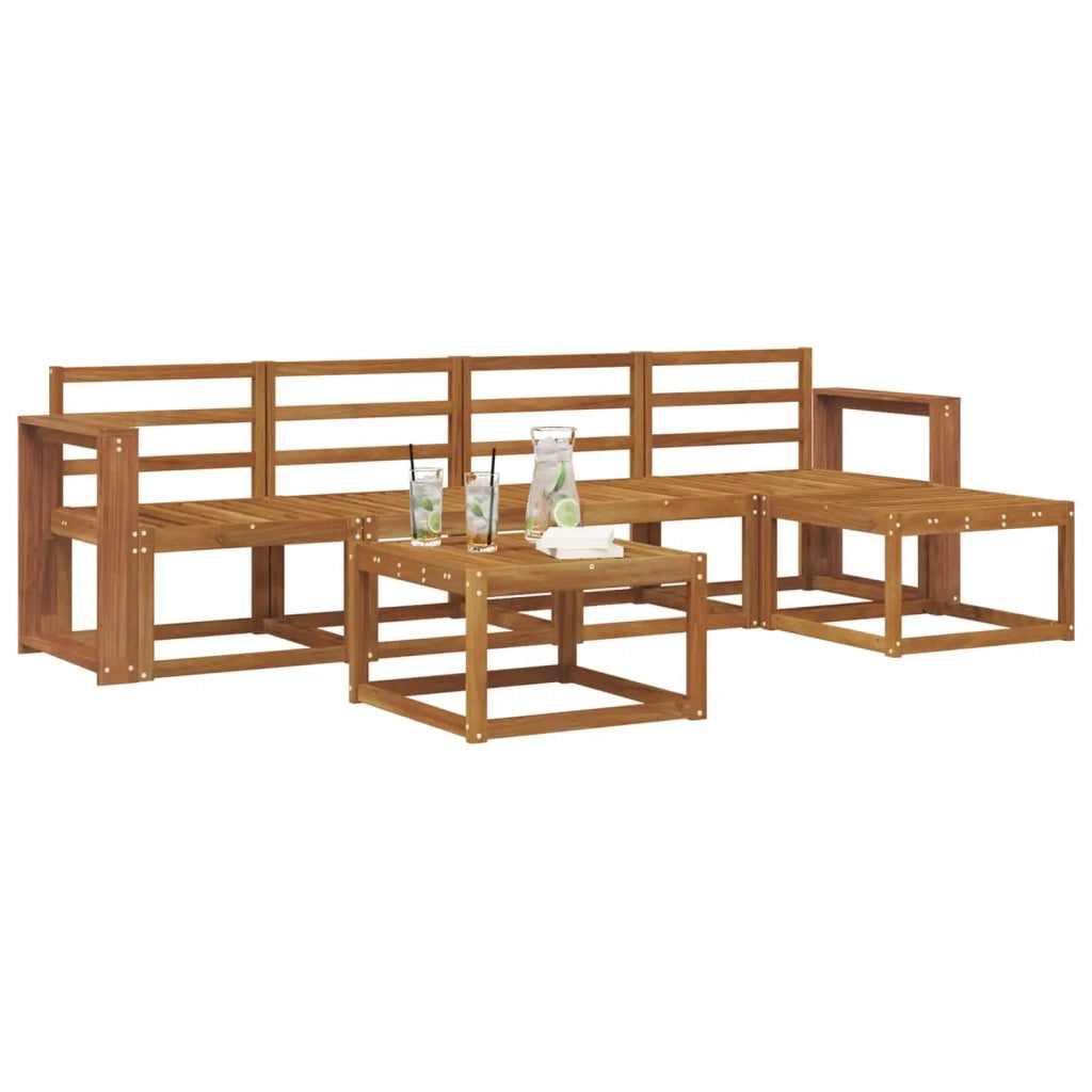 Set di divani da esterno 6 pcs Naturale