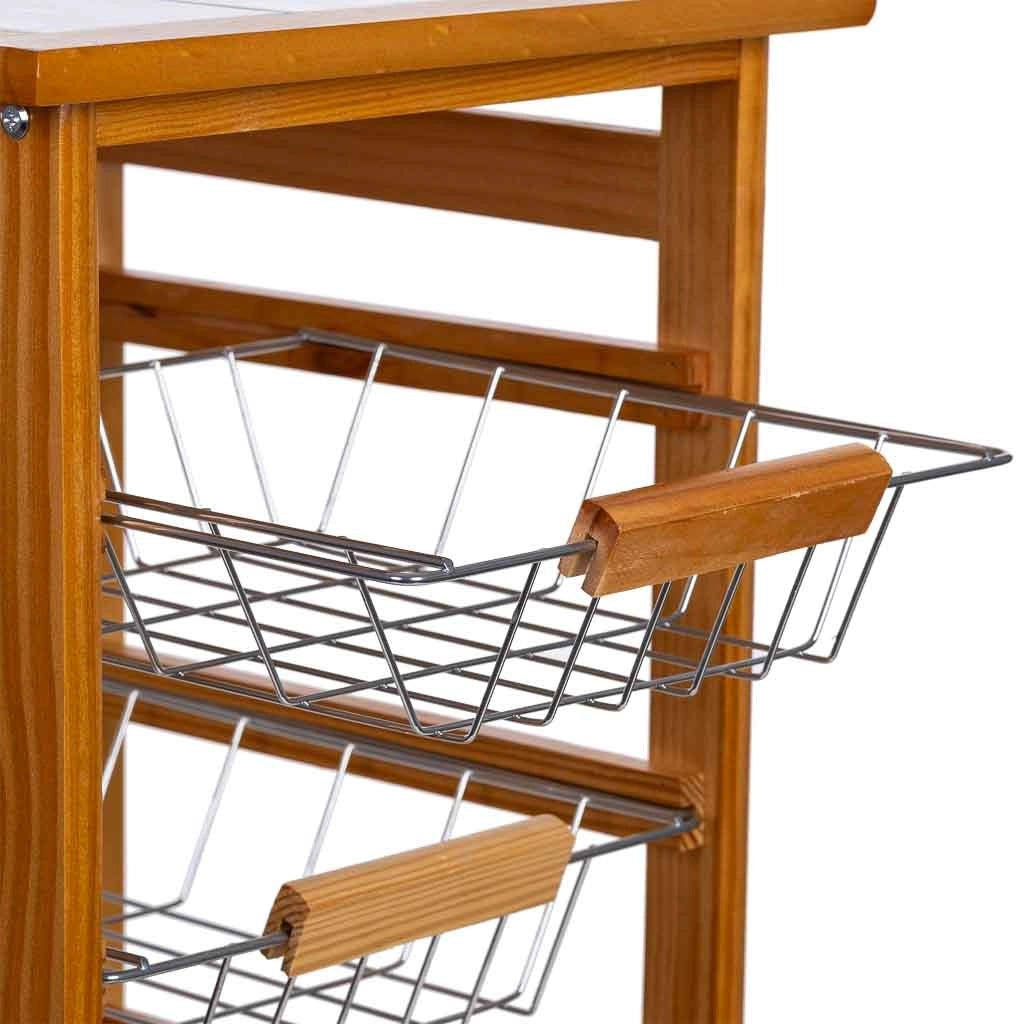 Carrello cucina in legno 37x37x76h cm