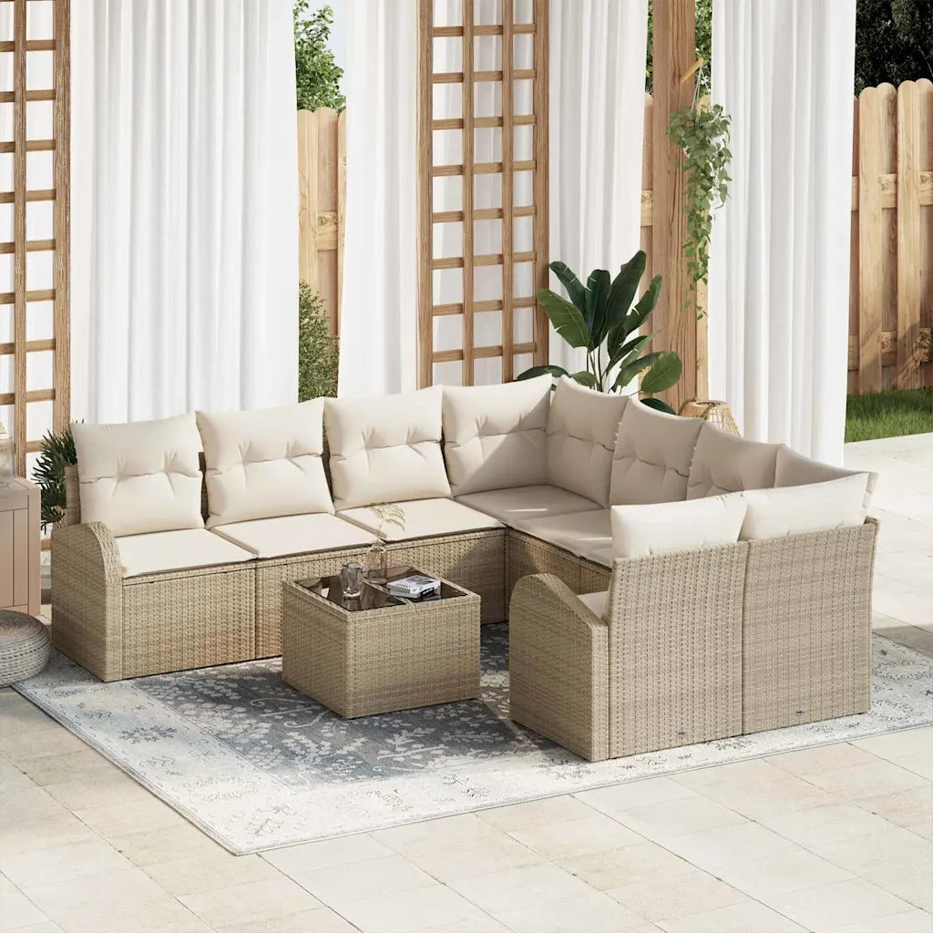 Set Divano da Giardino Beige 55 x 55 x 37 cm polyrattan 3345981