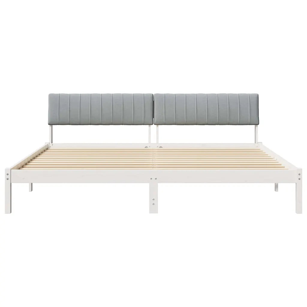 Struttura del Letto Bianco e grigio chiaro 200 x 200 cm