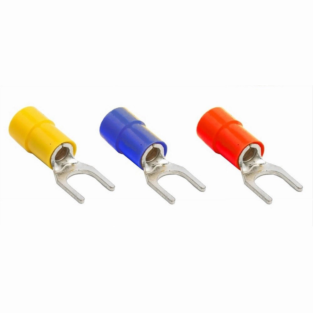 Trade Shop - Set 100 Pz Capicorda A Forcella A Crimpare Per Cavi 0.5-1.5 Mm² Isolato Sv1.25-4 -