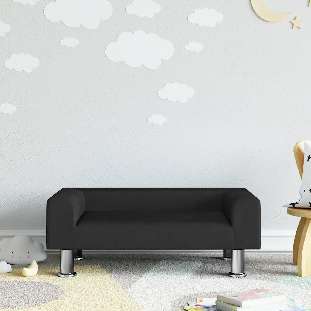 Divano per Bambini-Sofa-Divanetto Nero 70x45x26,5 cm in Velluto