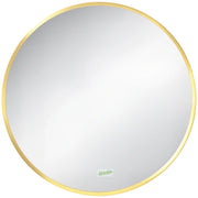 Specchio da parete tondo con cornice metallo ¨C Minimal ¨C oro ?50 cm