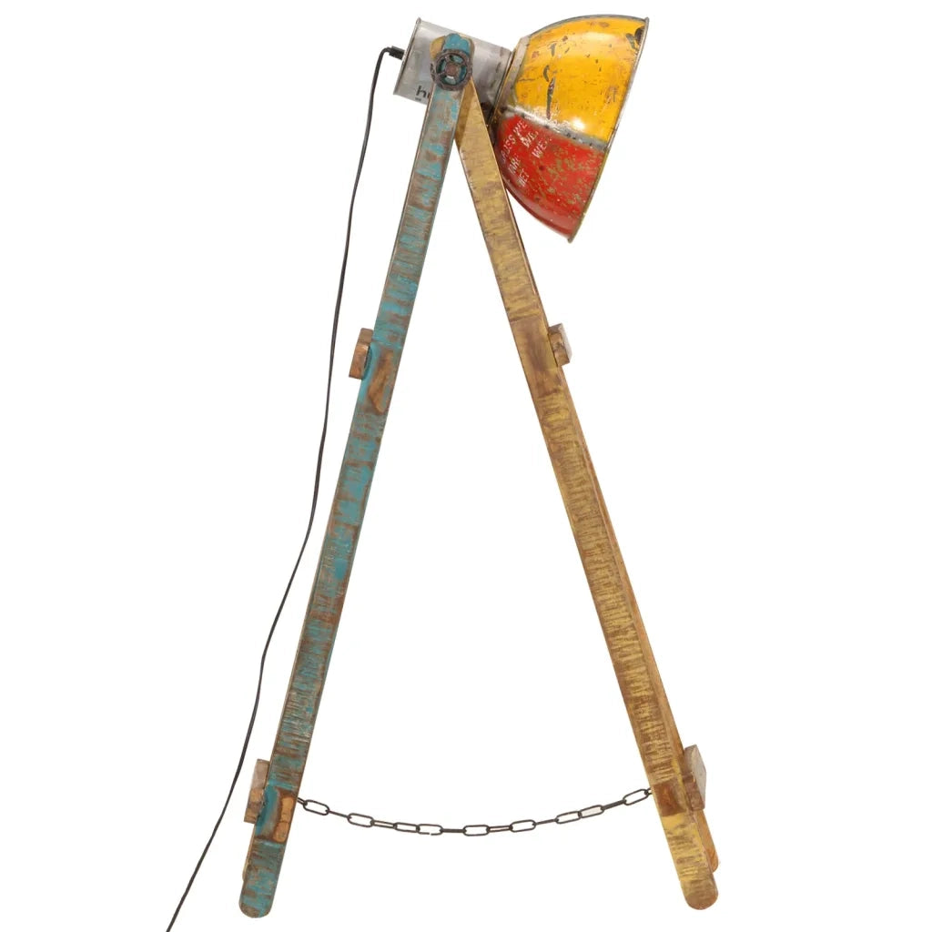 Lampada da Terra Multicolore E27 in Legno Massello di Mango 345037