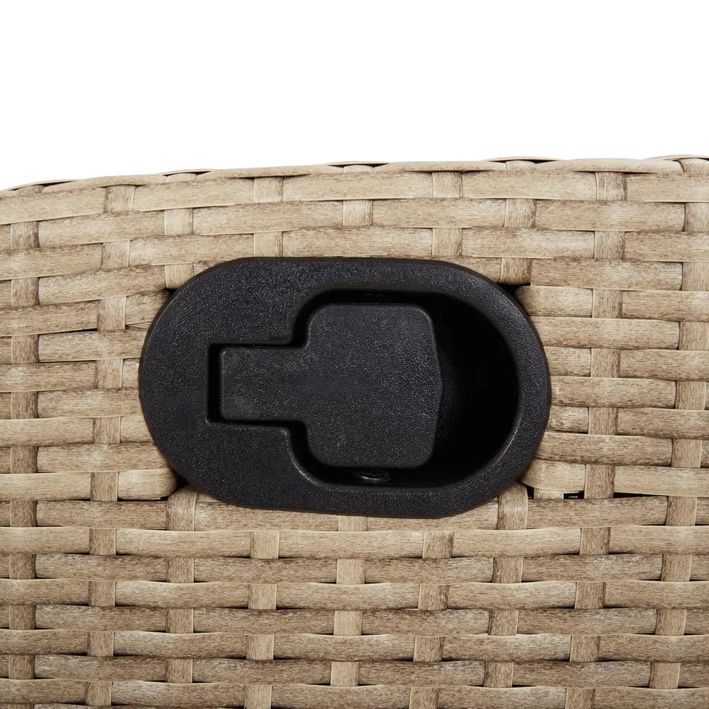 Set Pranzo da Giardino 9 pz con Cuscini Beige Misto Polyrattan 3212840