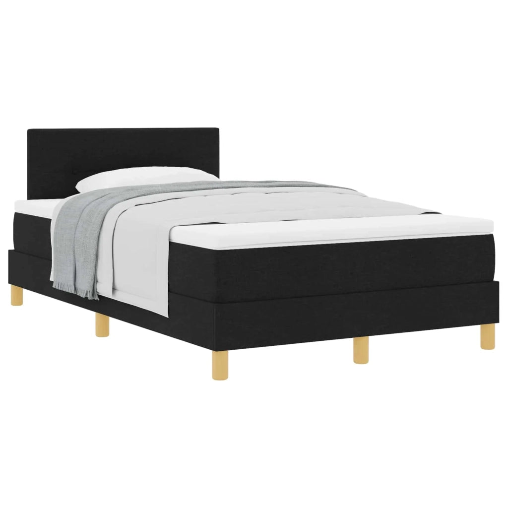 Letto a molle con cuscino Nero 120 x 190 cm Tessuto 3338904