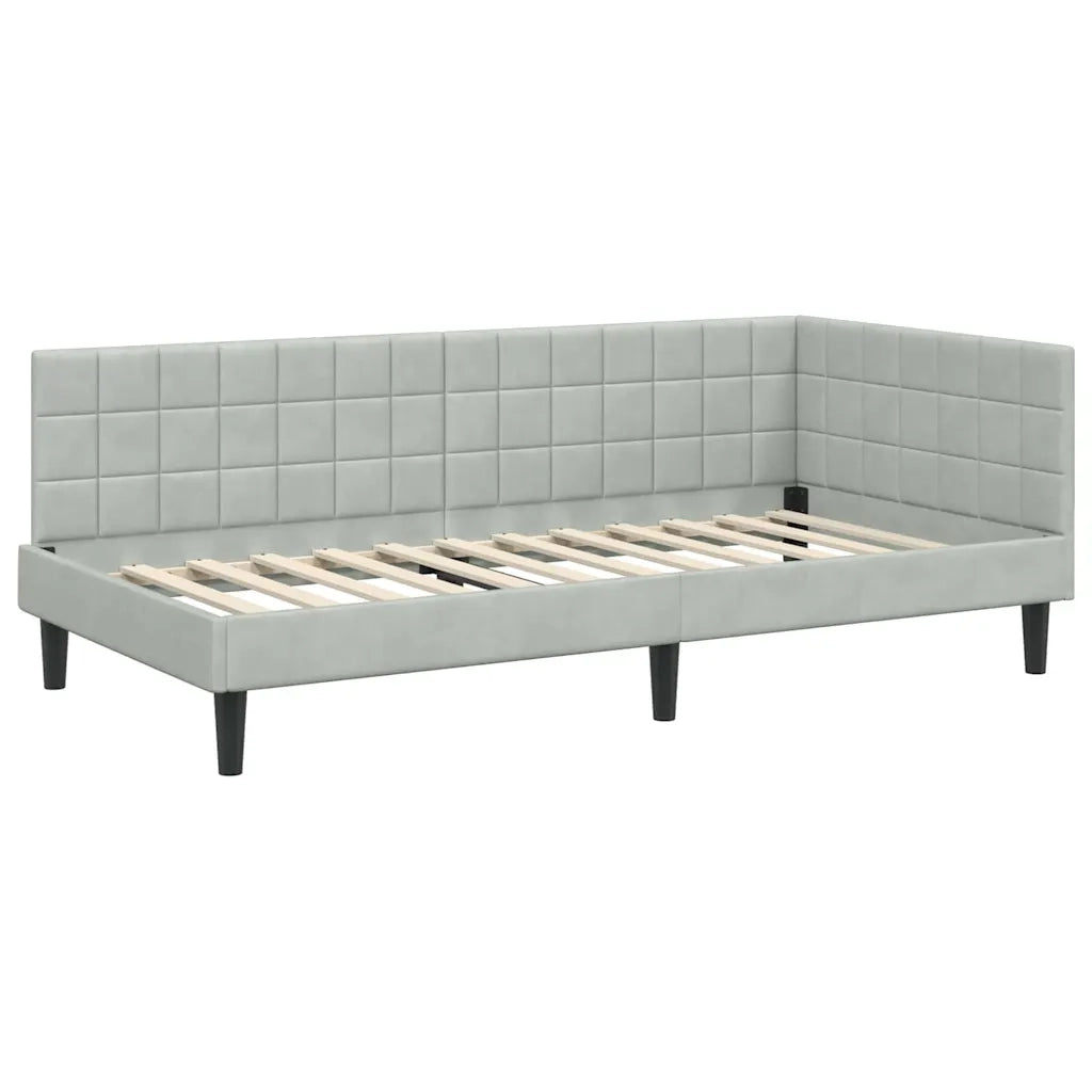 Cornice del letto ad angolo Grigio chiaro 90 cm x 200 cm 42016428