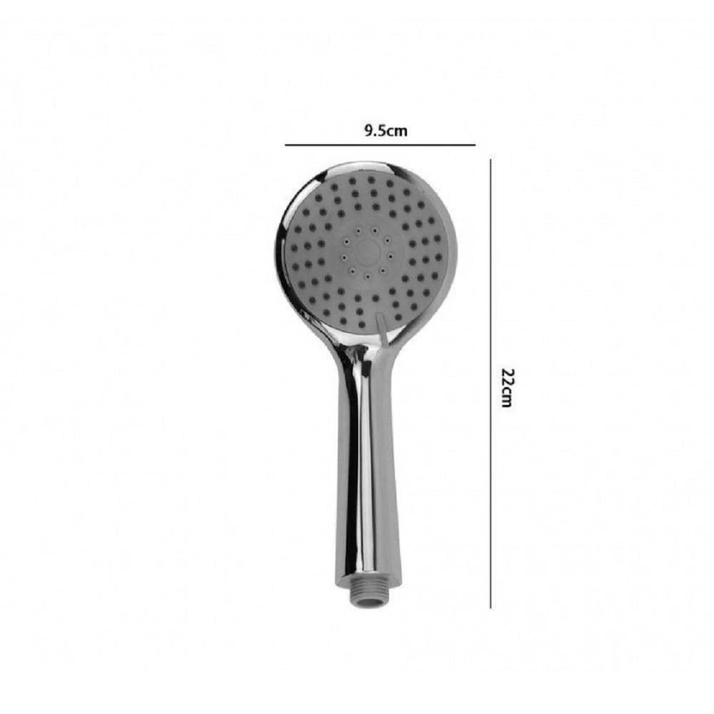 Trade Shop - Soffione Doccia 9.5 X 22 Cm Tondo Doccetta Multigetto Di 3 Tipi Regolabile 69349 -