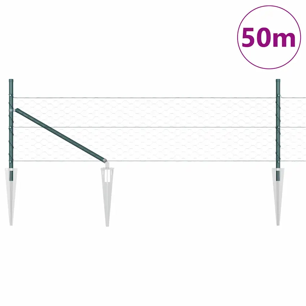 Palo della recinzione Verde 50 x 0,5 m (rete da 50 mm)