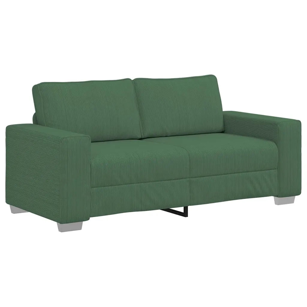 Divano Divanetto Verde Scuro 180x77x82cm Tessuto di Velluto a Coste 4105204