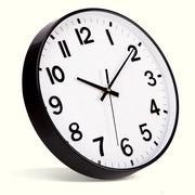 Orologio da parete, stile, 30 cm, moderno, quarzo, grande, funzionante con batterie orologio da parete stereo digitale facile da leggere per camera, casa, cucina, camera da letto, ufficio, scuola (bianco + nero)