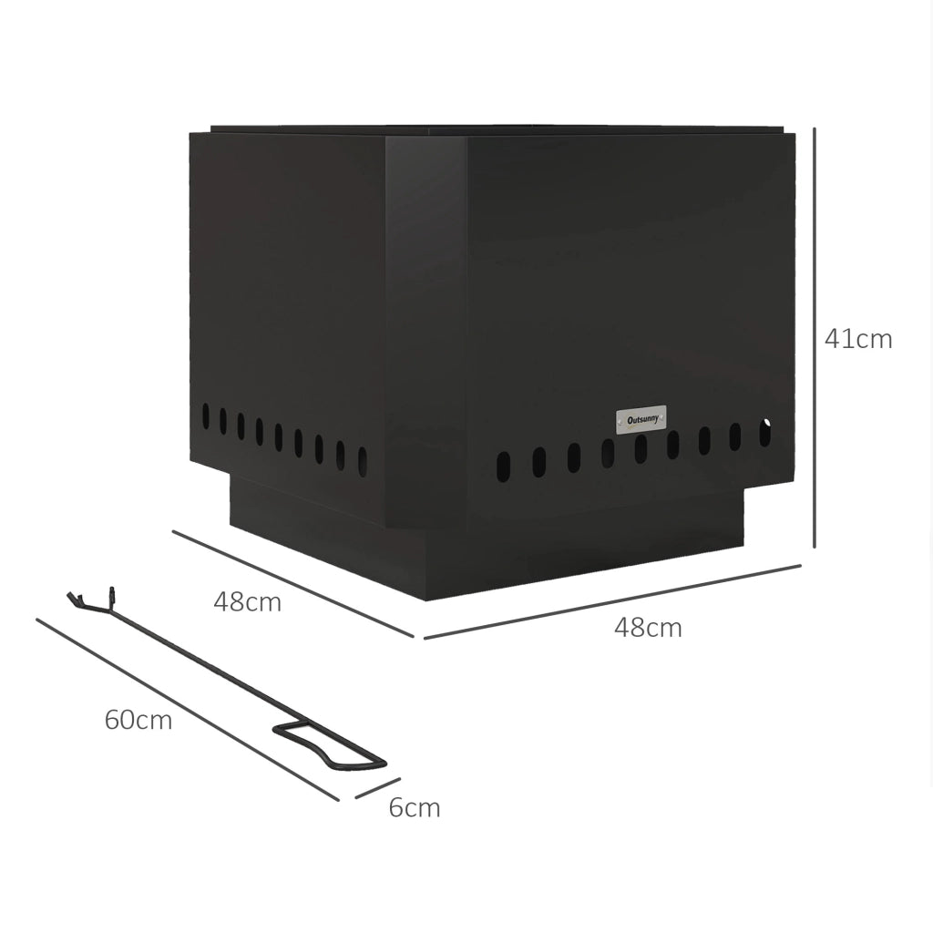 Braciere da Giardino ¨C Zephmum ¨C Nero 48x48x41 cm