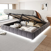 letto imbottito velluto grigio 180 x 200 cm