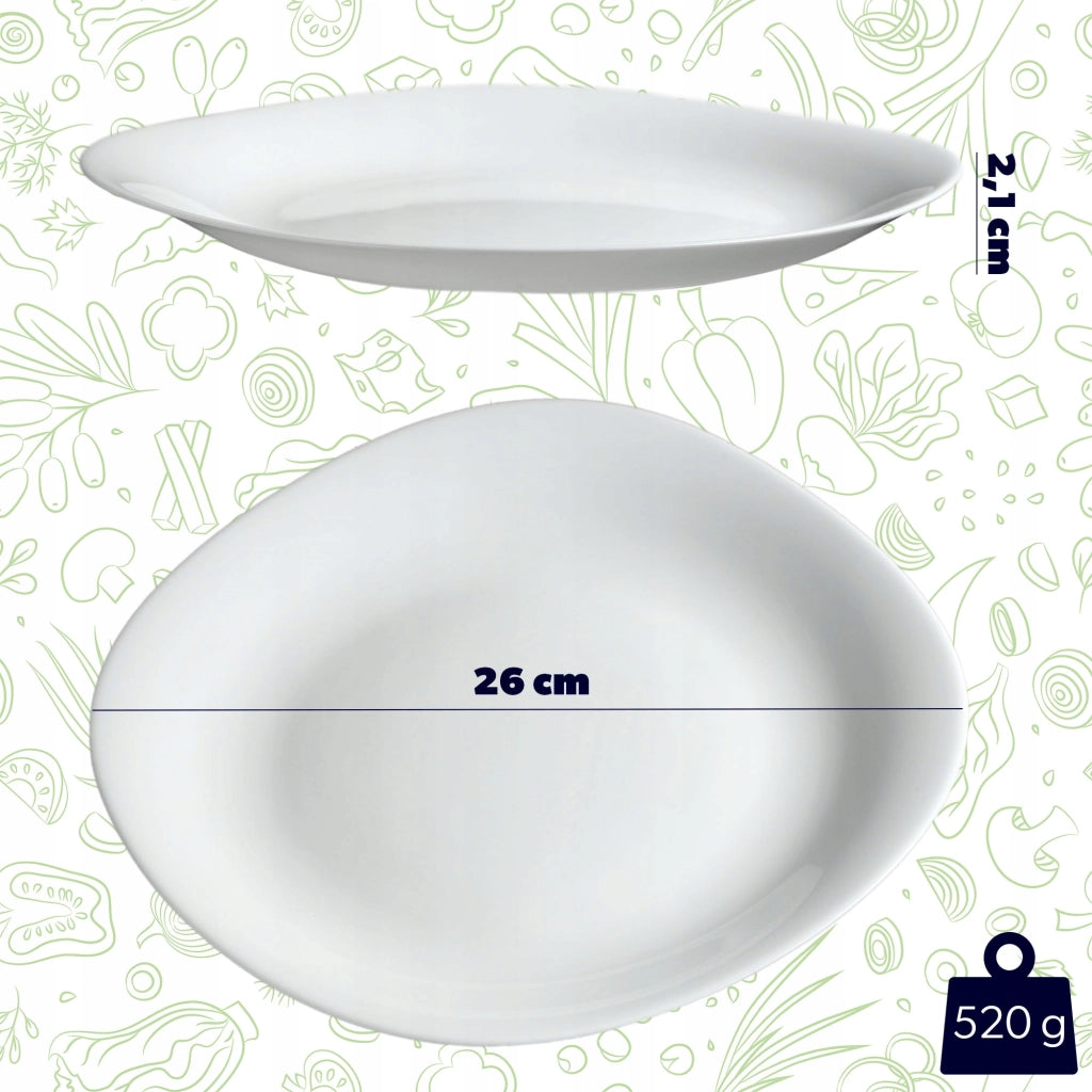 Set di 6 piatti piani KADAX da 28 cm, colore bianco.