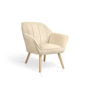 Poltrona Hispanohogar velluto beige con gambe Hispanohogar legno 75x78x77