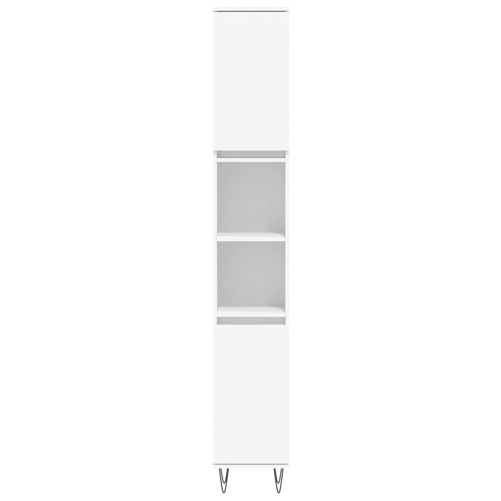 Armadietto da Bagno | Armadio da bagno Bianco 30x30x190 cm in Legno Multistrato