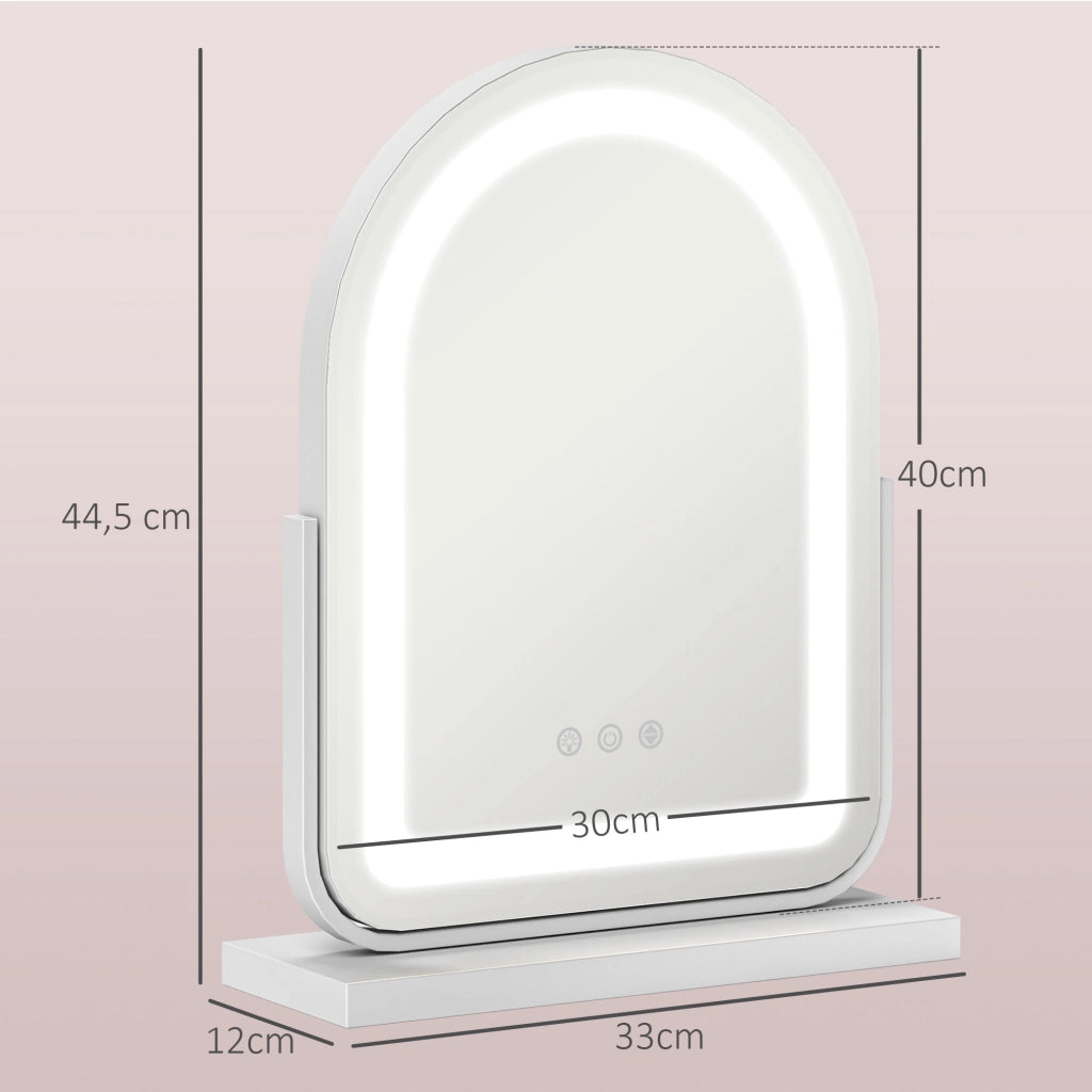 Specchio da Trucco con Luce LED ¨C Minimal ¨C 33x12x44,5 cm Bianco