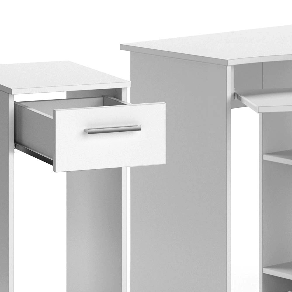 Vicco Scrivania angolare Bianco 83 x 76 cm Set con armadio PC