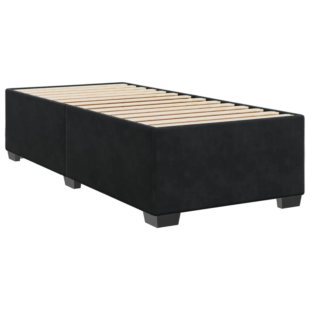 Giroletto a Molle con Materasso Nero 90x200 cm in Velluto