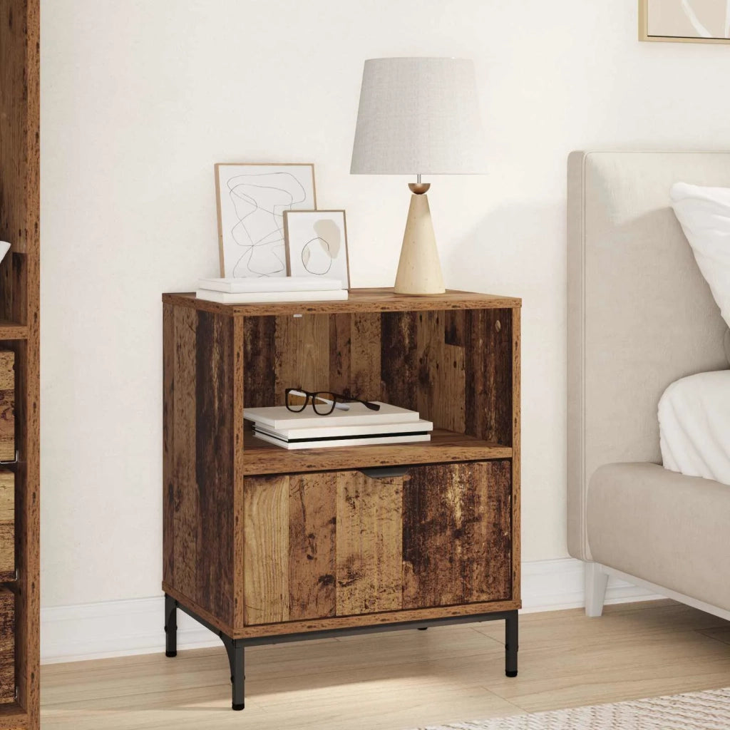 Armadio da Notte con cassetto Legno vecchio 49 x 36 x 61 cm 883490