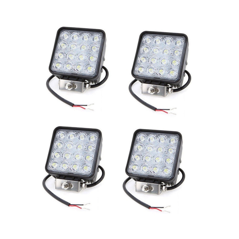 Trade Shop - 4x 48w Led Luce Faro Lampada Da Lavoro Faretto Auto Barca Camion Klw Suv 12v 24v -