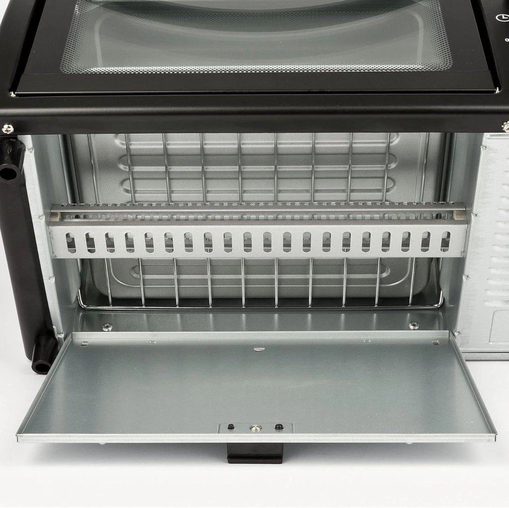 FERRARI G10169 FORNETTO ELETTRICO 10 LITRI 800 W TIMER 60 MIN FONDO APRIBILE 100-230°C GRIGLIA INOX ROSSO/NERO