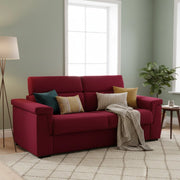 Nus, Divano Letto 3 Posti Sfoderabile Made in Italy, 225x95 cm Rosso