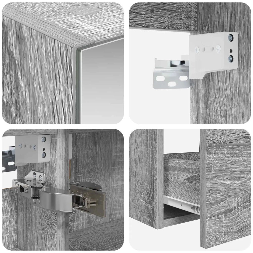 Set di mobili per il bagno 4 pz Sonoma grigio 3406820