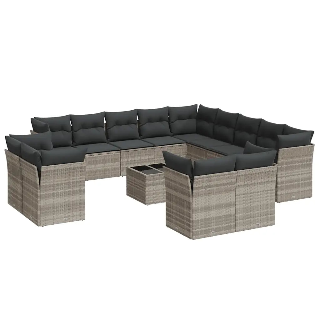 Set Divani da Giardino 14pz con Cuscini in Polyrattan 3218562