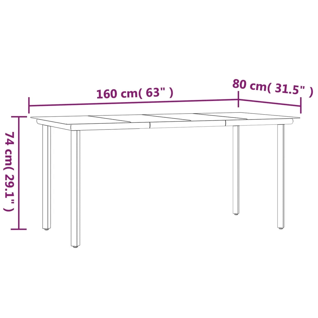Set da Pranzo da Giardino 7 pz Nero con Cuscini in Polyrattan 3213607