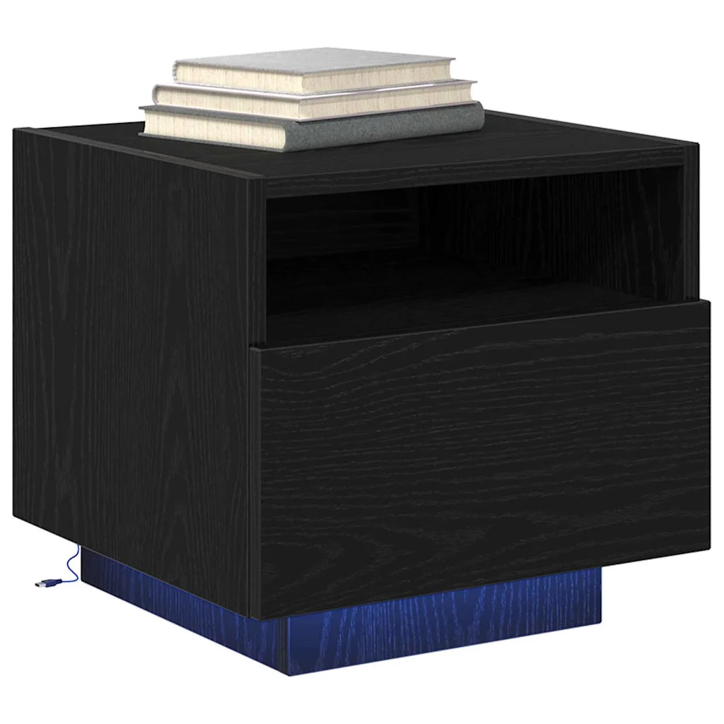 Armadio da Notte con cassetto 2 pcs Rovere Nero 40 x 39 x 37 cm 863071