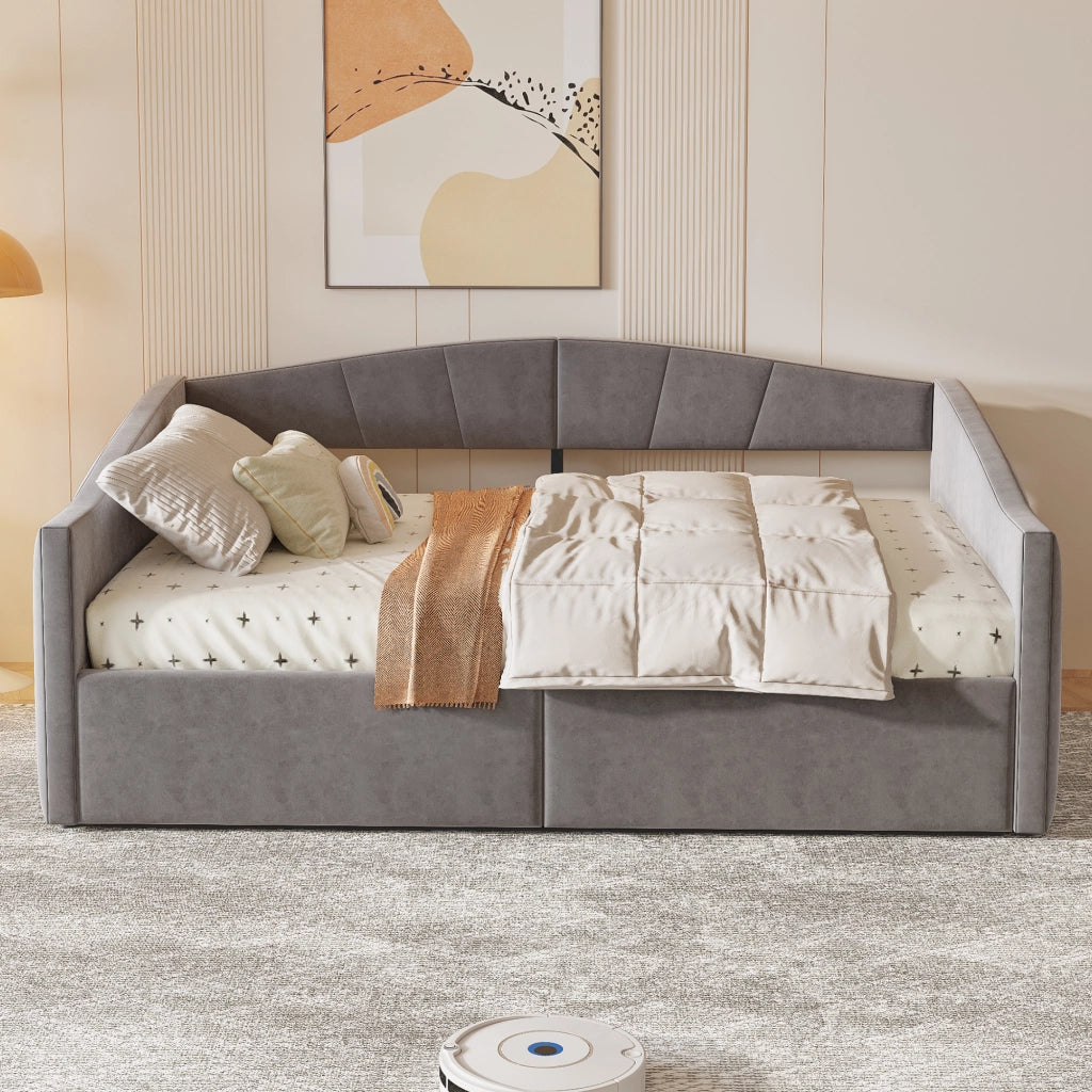 LETTO SOFA 140x200 cm con contenitore idraulico, velluto grigio