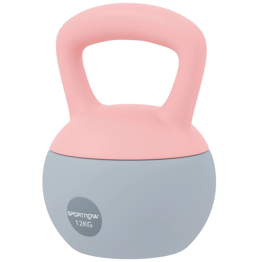Kettlebell 12 kg ¨C Minimal ¨C Rosa e Grigio 21x21x30 cm