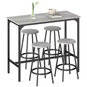 Tavolo da bar con 4 sgabelli ¨C Minimal ¨C grigio e nero, metallo