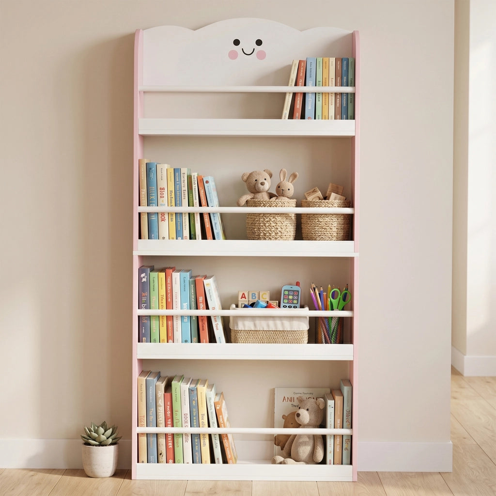 Libreria per bambini a 4 ripiani ¨C Xylo ¨C rosa 80x30x19