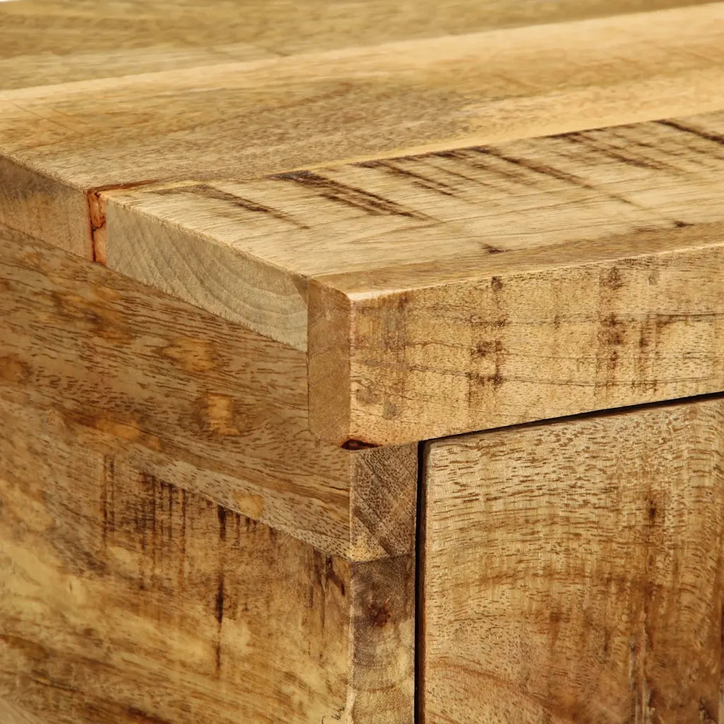 Comodini da Parete 2pz in Legno Grezzo Massello di Mango 4017455
