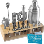 Set Completo per Shaker di Cocktail - Kit 17 pezzi per Mixologia con Shaker da 750ml e Accessori da Bar