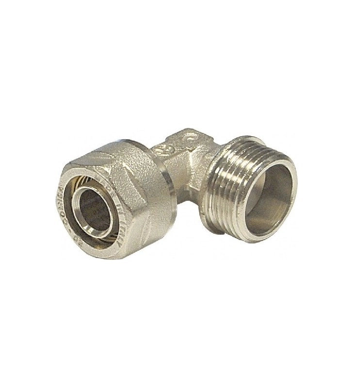 Raccordo a gomito maschio diam.3/4x26 per multistrato