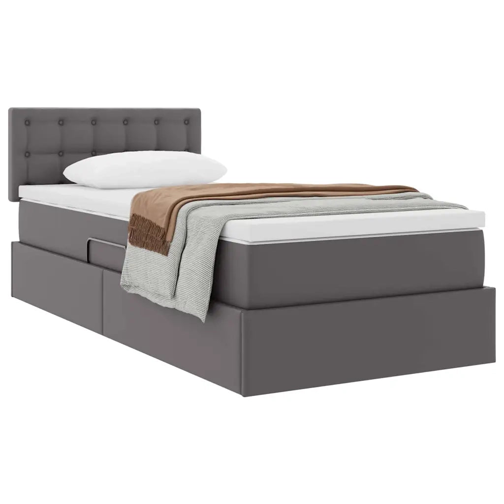 Letto con contenitore e materasso Grigio 100 x 200 cm 3370383