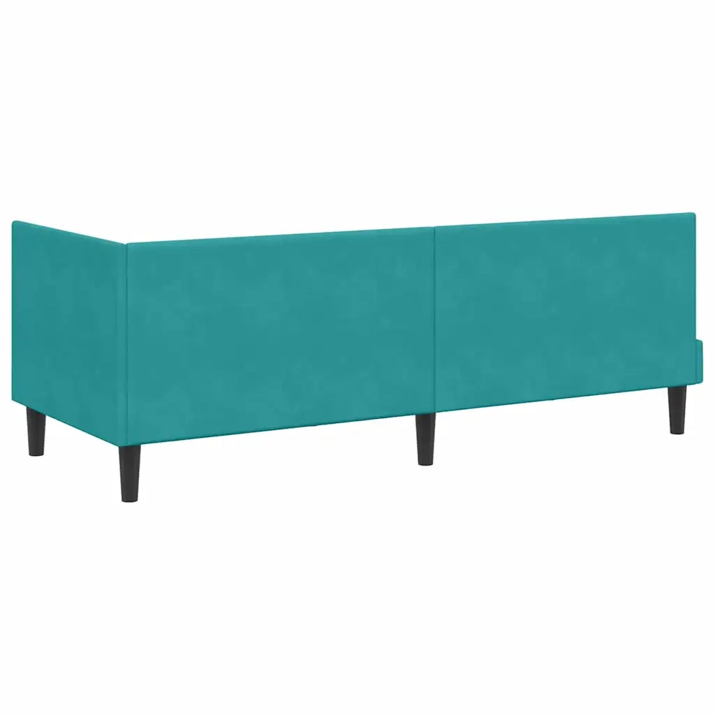 Cornice del letto ad angolo Turchese 80 cm x 200 cm Velluto 42016416