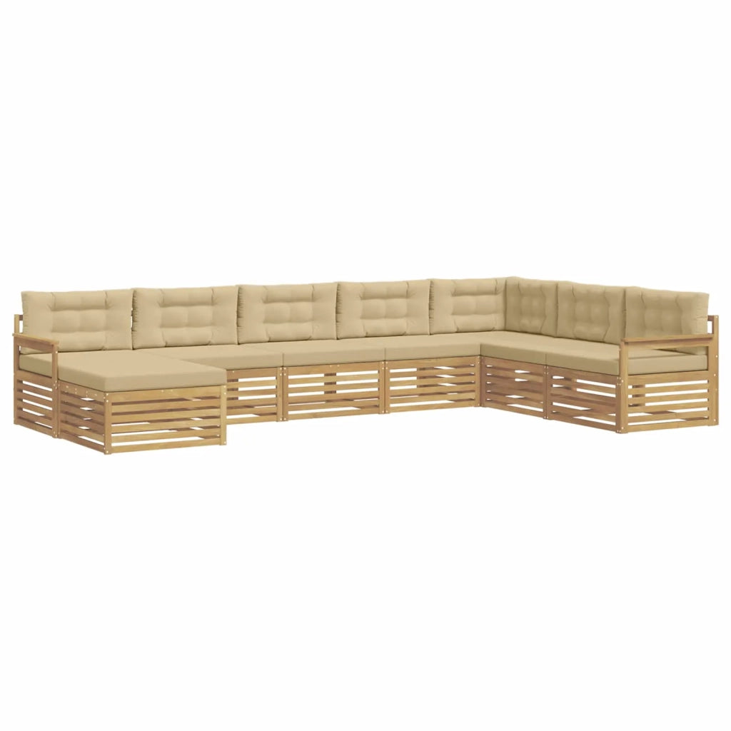Set di divani da esterno con cuscino 8 pcs Bianco e Beige 3390953