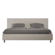 BS COM Letto matrimoniale king size senza rete imbottito 200x200 similpelle tortora