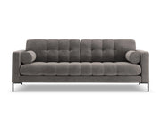 Cosmopolitan Design - Divano "Bali" 3 posti in velluto grigio chiaro 
