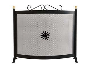 PARASCINTILLE CURVO CON DECORO PER CAMINO  cm.60x65h.